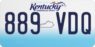 KY license plate 889VDQ