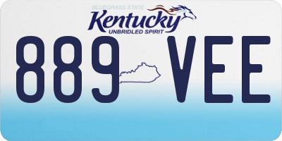 KY license plate 889VEE