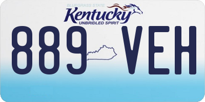 KY license plate 889VEH