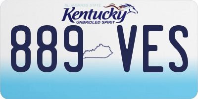 KY license plate 889VES