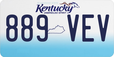 KY license plate 889VEV