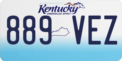 KY license plate 889VEZ