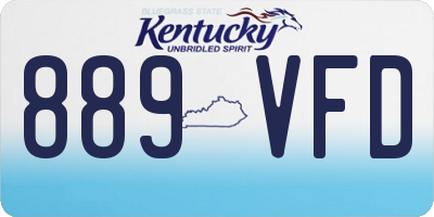 KY license plate 889VFD