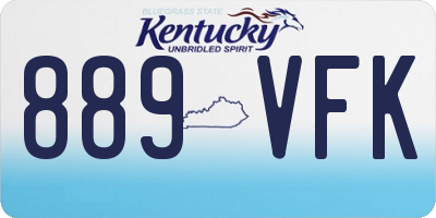 KY license plate 889VFK