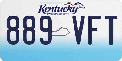 KY license plate 889VFT