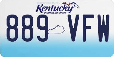 KY license plate 889VFW