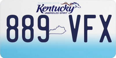 KY license plate 889VFX