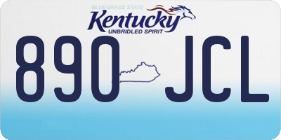 KY license plate 890JCL