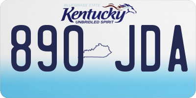 KY license plate 890JDA