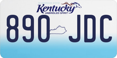 KY license plate 890JDC