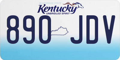 KY license plate 890JDV