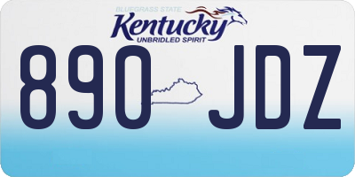 KY license plate 890JDZ