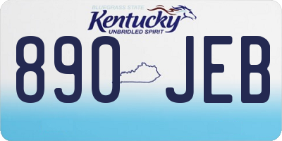 KY license plate 890JEB