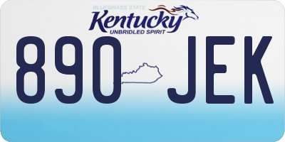KY license plate 890JEK