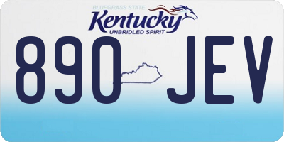 KY license plate 890JEV