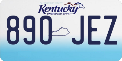KY license plate 890JEZ