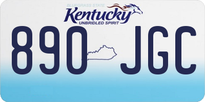 KY license plate 890JGC