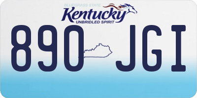 KY license plate 890JGI