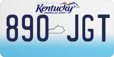KY license plate 890JGT