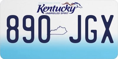 KY license plate 890JGX