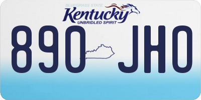 KY license plate 890JHO