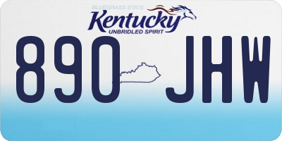 KY license plate 890JHW