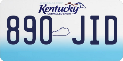 KY license plate 890JID