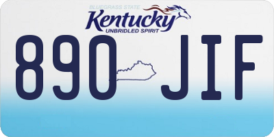 KY license plate 890JIF