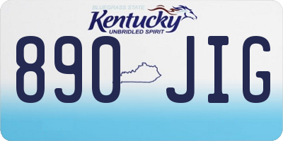 KY license plate 890JIG