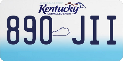 KY license plate 890JII