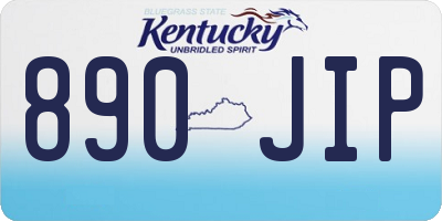 KY license plate 890JIP