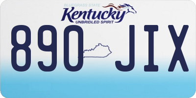 KY license plate 890JIX