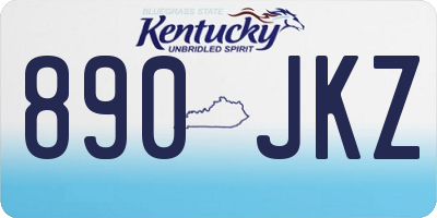 KY license plate 890JKZ