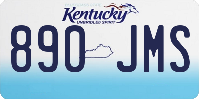 KY license plate 890JMS