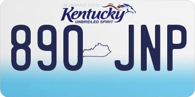 KY license plate 890JNP