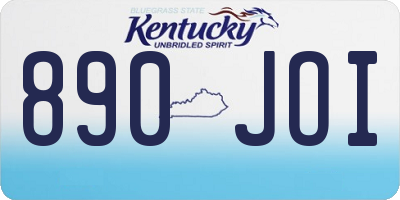 KY license plate 890JOI
