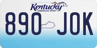 KY license plate 890JOK