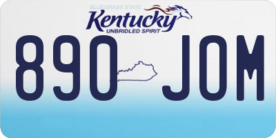 KY license plate 890JOM