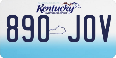 KY license plate 890JOV