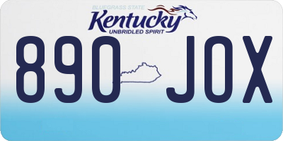 KY license plate 890JOX