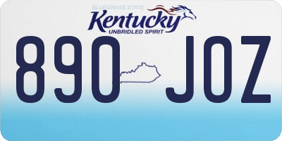 KY license plate 890JOZ
