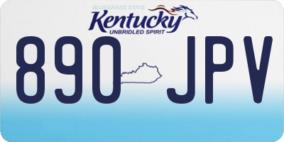 KY license plate 890JPV