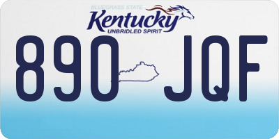 KY license plate 890JQF