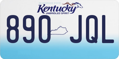 KY license plate 890JQL