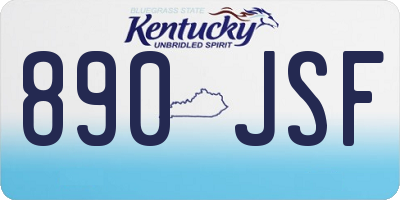 KY license plate 890JSF