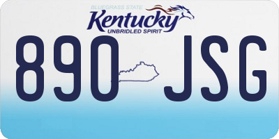 KY license plate 890JSG