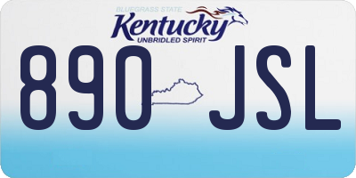 KY license plate 890JSL