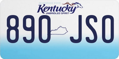 KY license plate 890JSO