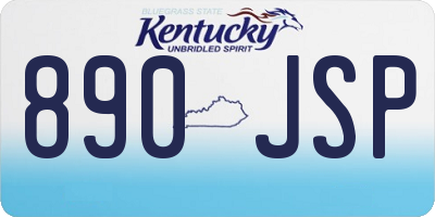 KY license plate 890JSP