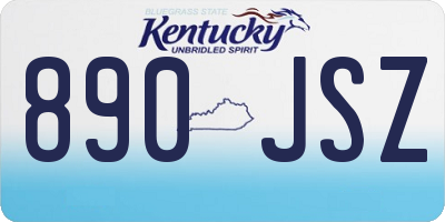 KY license plate 890JSZ